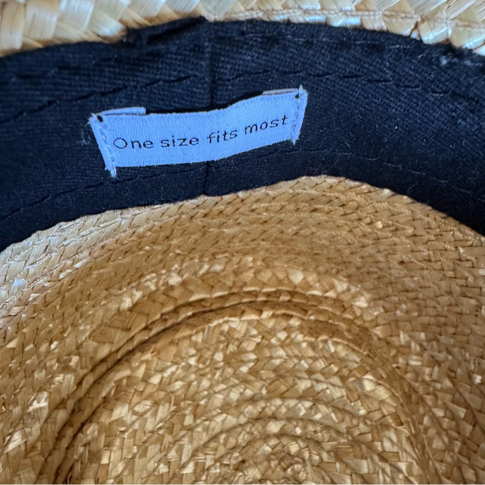 SkinMedica Hat Straw Fedora Wide Brim Big Head Friendly - Picture 6 of 9